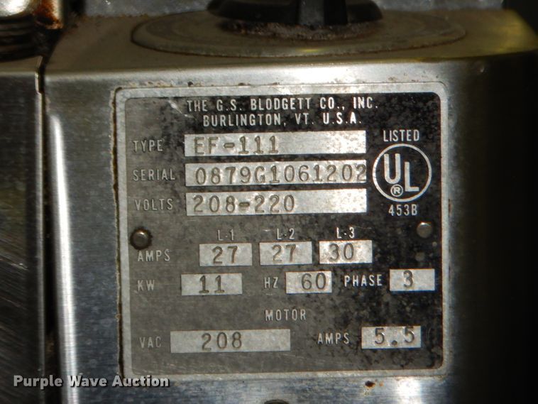 image for item GN9436 Blodgett EF-111 double convection oven