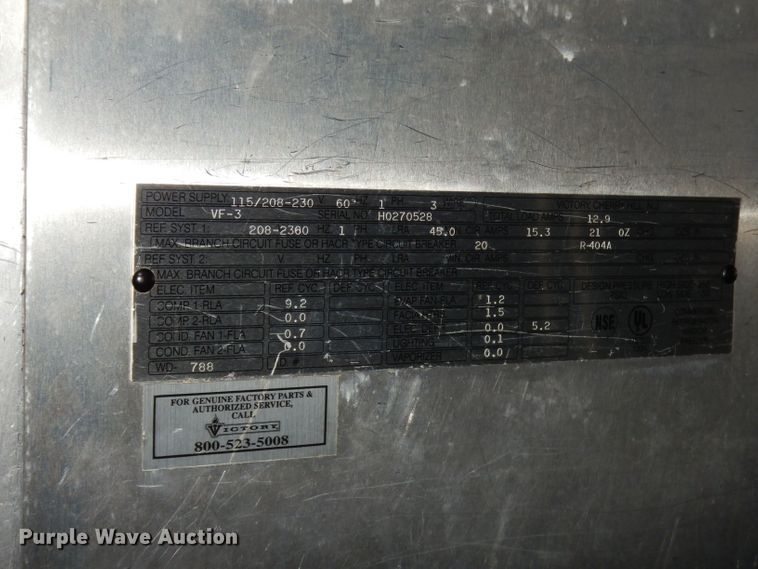 image for item GN9441 Victory VF-3 refrigerator/freezer