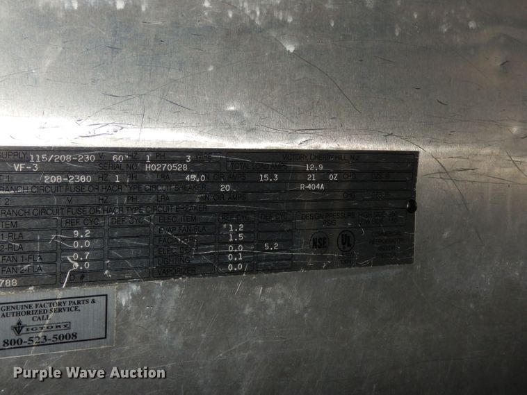 image for item GN9441 Victory VF-3 refrigerator/freezer