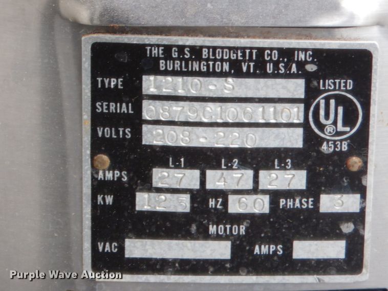 image for item GN9443 Blodgett 1210-S convection oven