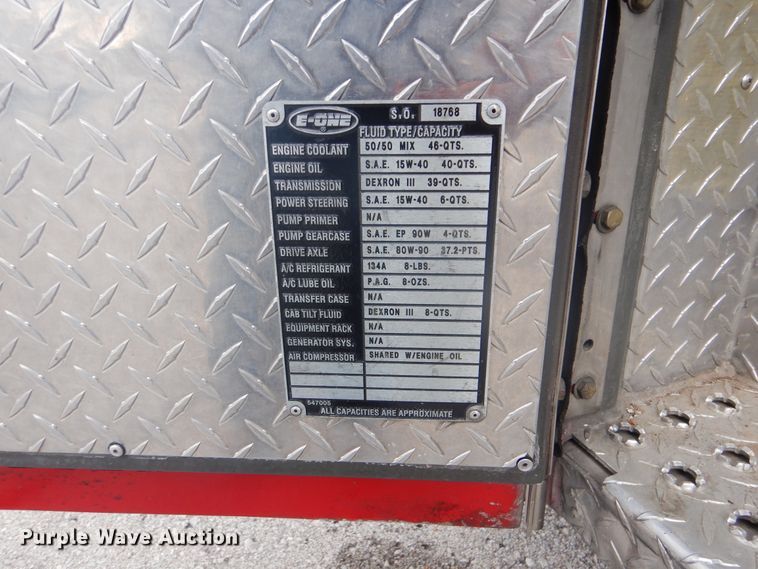 image for item GY9836 1998 Emergency One pumper fire truck