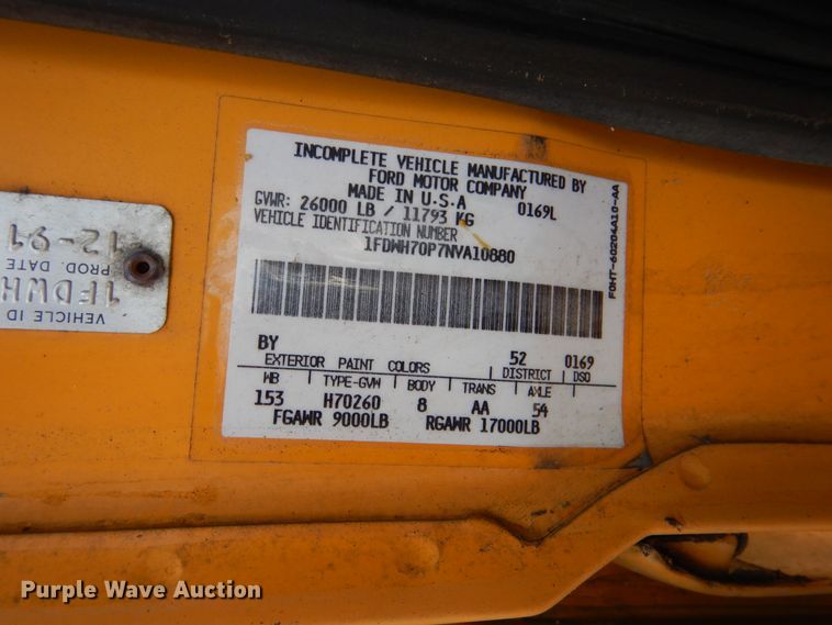 image for item GY9963 1992 Ford Cargo 7000  flatbed truck