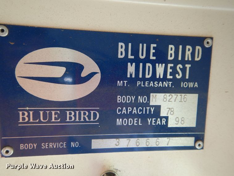 image for item HS9600 1998 Blue Bird TC2000  school bus