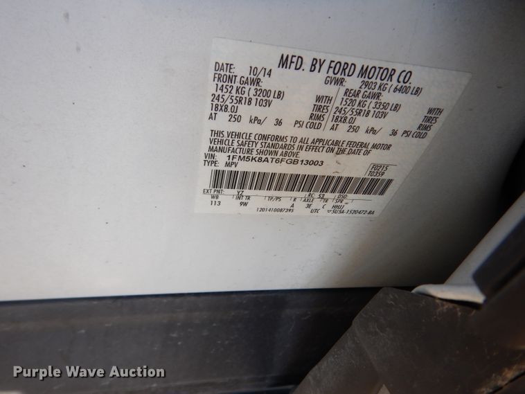 image for item DF4150 2015 Ford Explorer Police  SUV