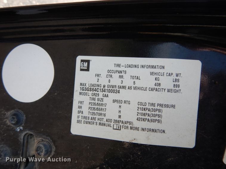 image for item DJ4249 2003 Oldsmobile Aurora