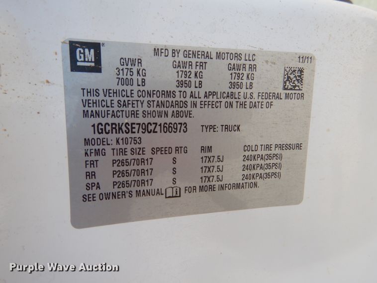 image for item DD2538 2012 Chevrolet Silverado 1500 LT  Ext. Cab pickup truck