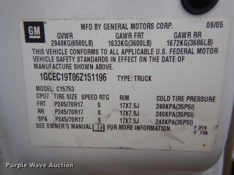 image for item DF3189 2006 Chevrolet Silverado 1500  Ext. Cab pickup truck