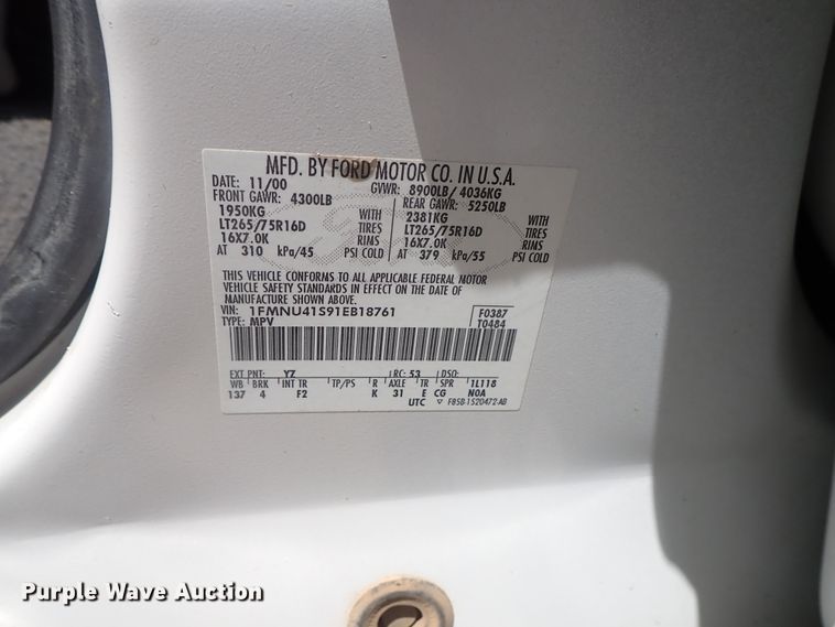 image for item DG2231 2001 Ford Excursion  SUV