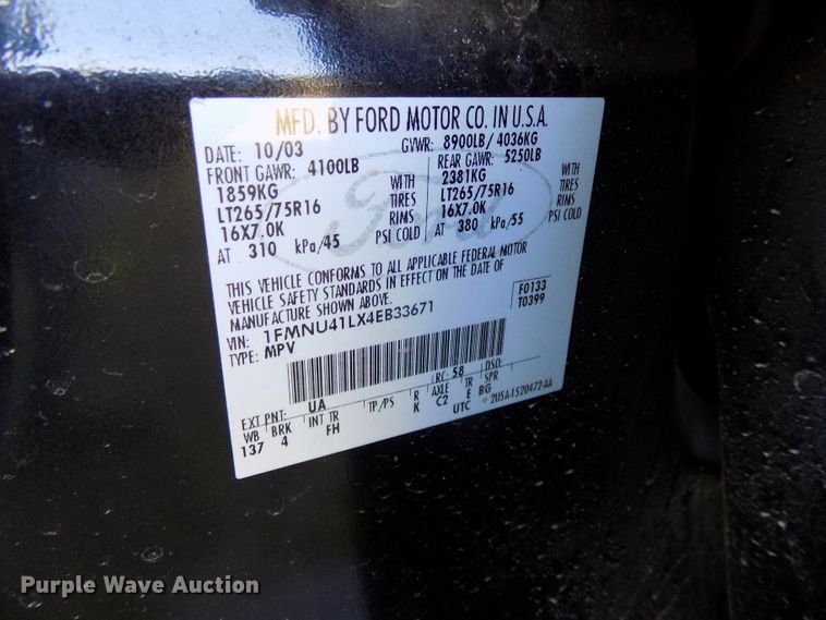 image for item DG2594 2004 Ford Excursion XLT  SUV