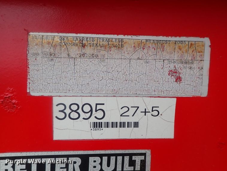 image for item DG3158 2005 QWS Express equipment trailer