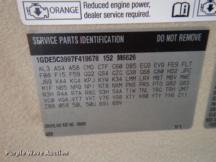 image for item DG6793 2007 GMC C5500  bucket truck