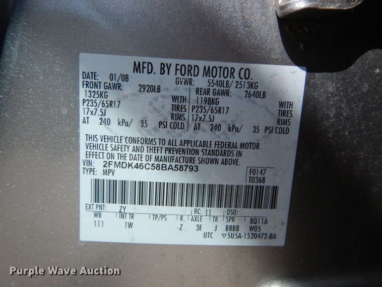 image for item DH5110 2008 Ford Edge  SUV