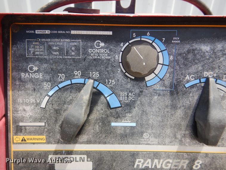 image for item GO9193 Lincoln Ranger 8 arc welder