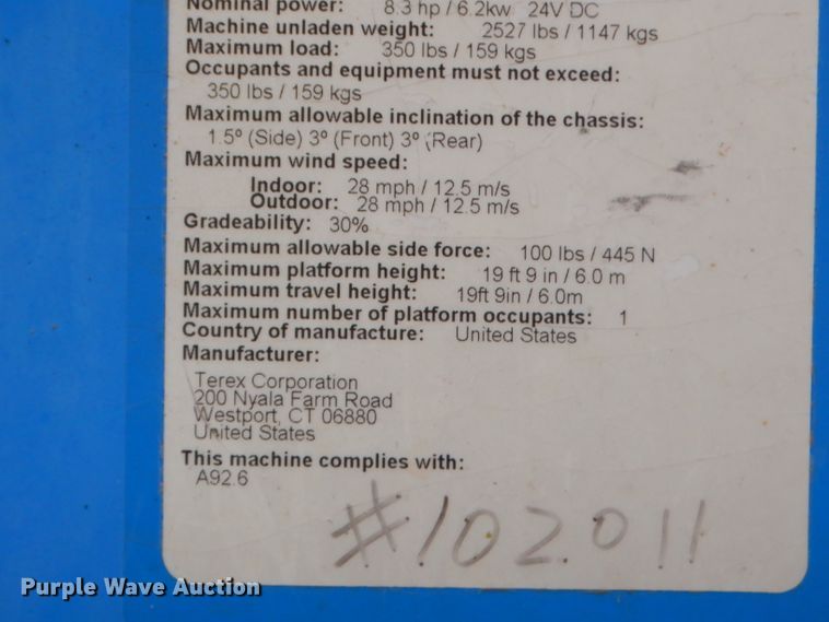 image for item GT9232 2012 Genie GR20  vertical lift