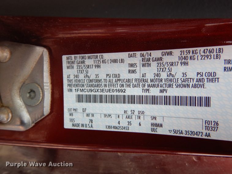 image for item GW9716 2014 Ford Escape  SUV