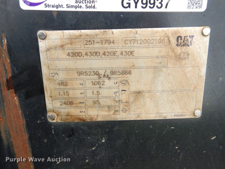 image for item GY9937 Caterpillar 92"W loader bucket