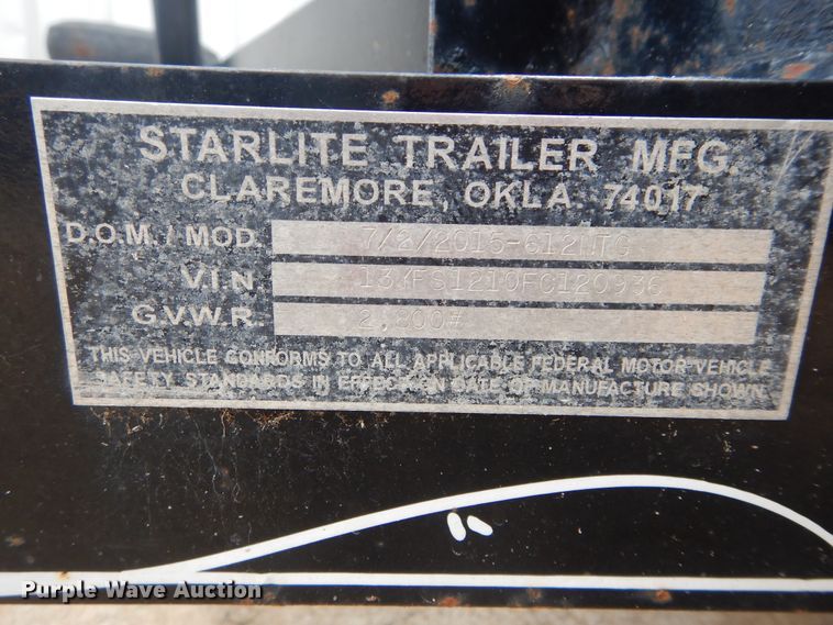image for item HS9627 2015 Starlight utility trailer