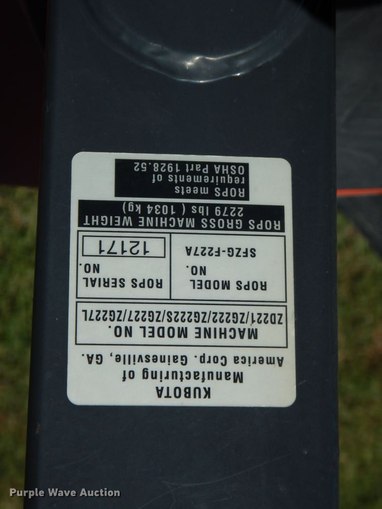 image for item HS9648 Kubota ZG227L ZTR lawn mower