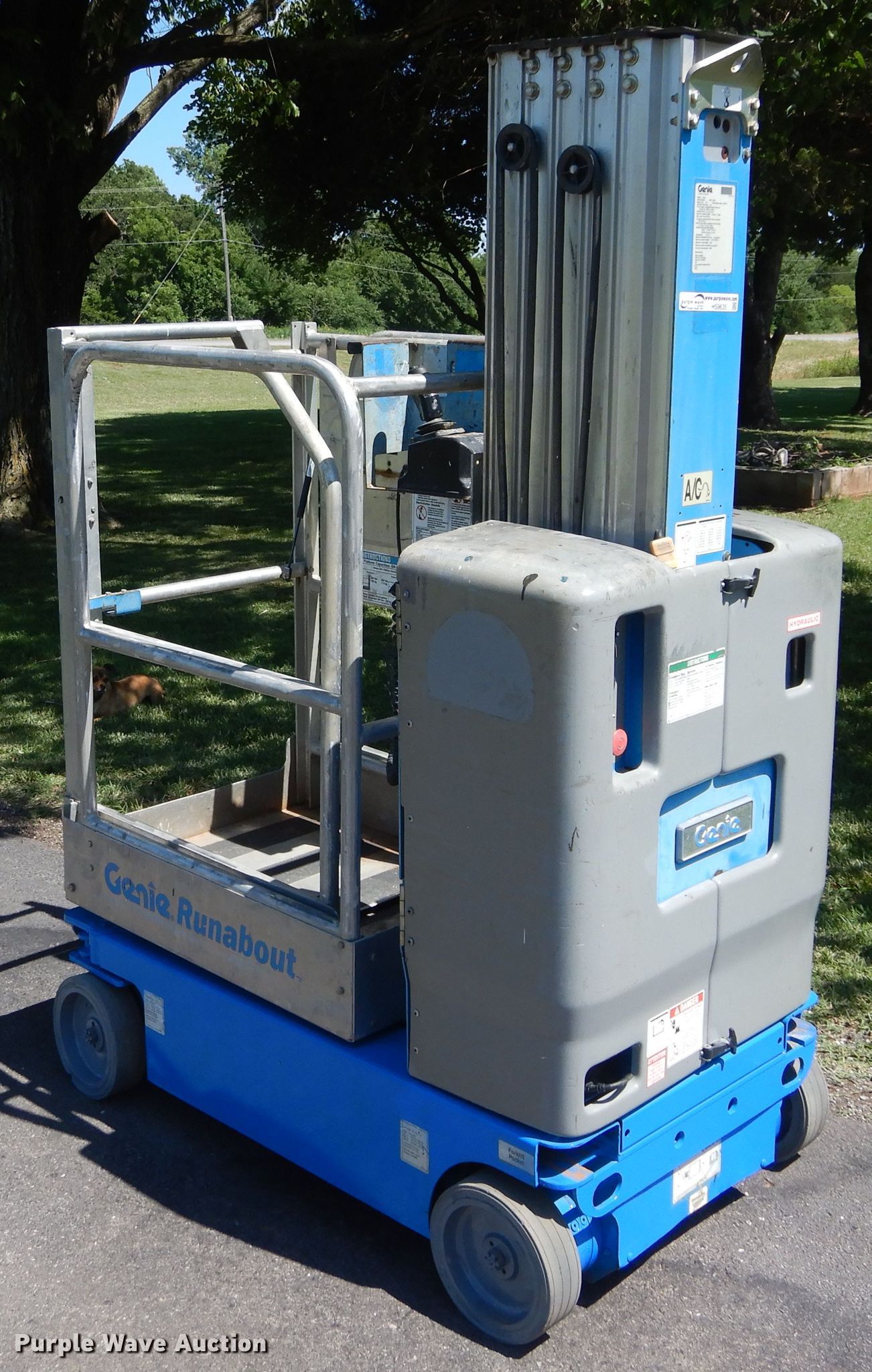 2010 Genie GR20 vertical lift in Marlow, OK Item HS9635 sold Purple Wave