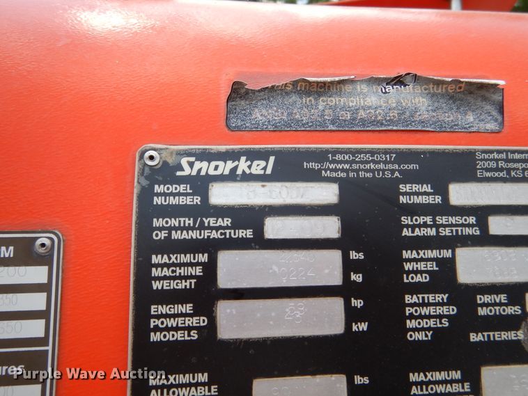 image for item DD2536 2010 Snorkel TB60  boom lift