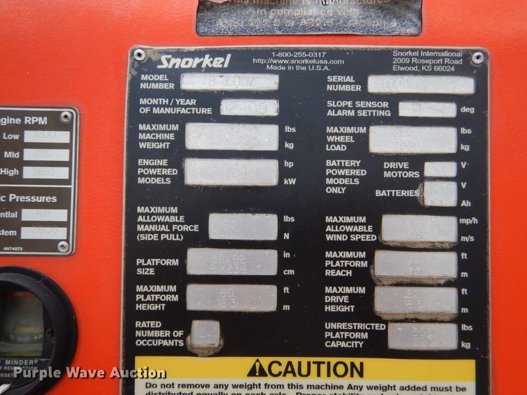 image for item DD2536 2010 Snorkel TB60  boom lift