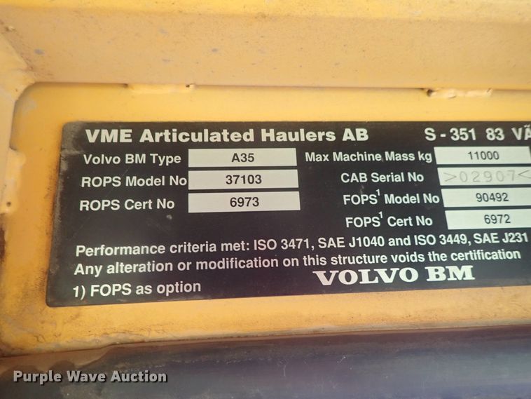 image for item DG2177 Volvo A35  haul truck