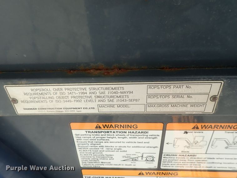 image for item DG2191 2015 Mustang 350Z NXTC  mini excavator