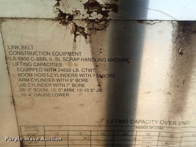 image for item DG2195 1981 Link Belt LS-5800  Scrap Master excavator