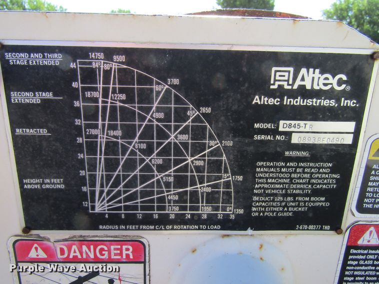 image for item FD9482 1994 Ford F800F  digger derrick truck