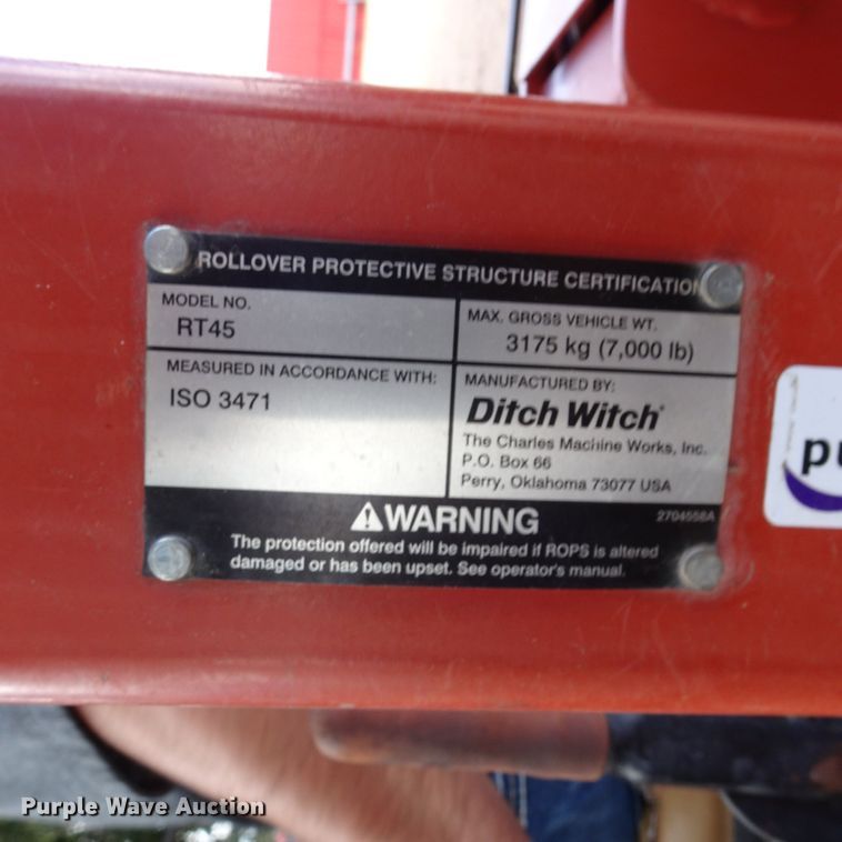 image for item GC9189 2013 Ditch Witch RT45  trencher