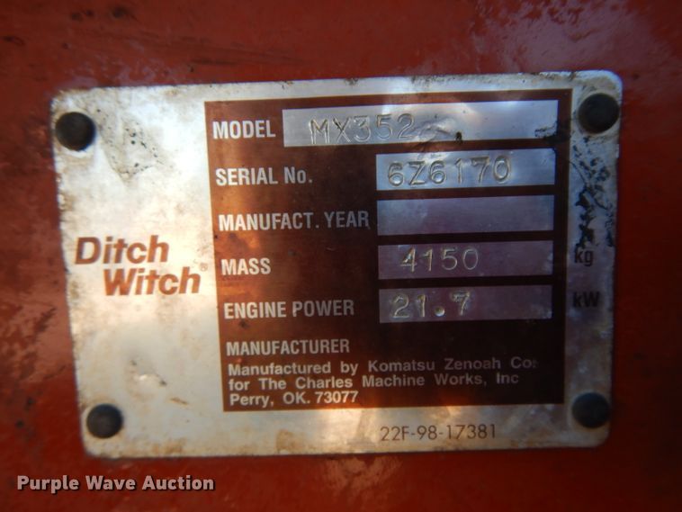 image for item GW9177 Ditch Witch MX352  mini excavator