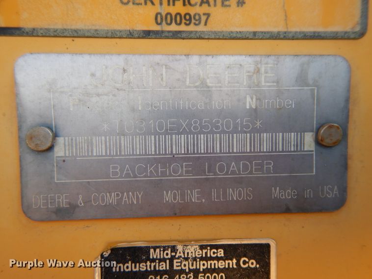 image for item GW9179 1998 John Deere 310E  backhoe