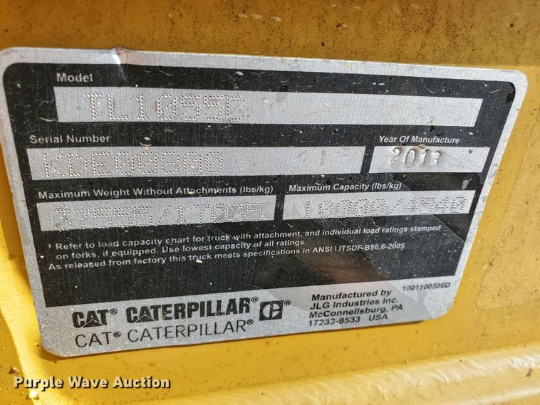 image for item HK9029 2013 Caterpillar TL1055C  telehandler