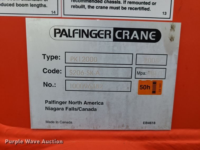 image for item K5819 2008 Palfinger PK12000 crane