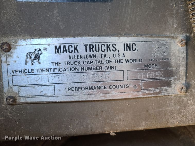 image for item GT9098 1982 Mack MR685S  feed mixer truck