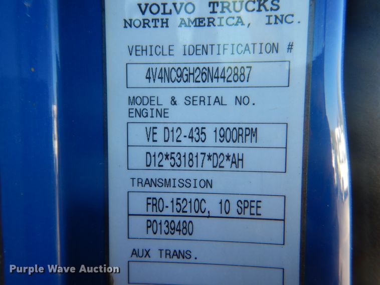 image for item DC4512 2006 Volvo VN  semi truck