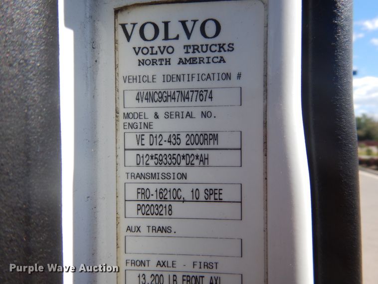 image for item DC4515 2007 Volvo VN  semi truck