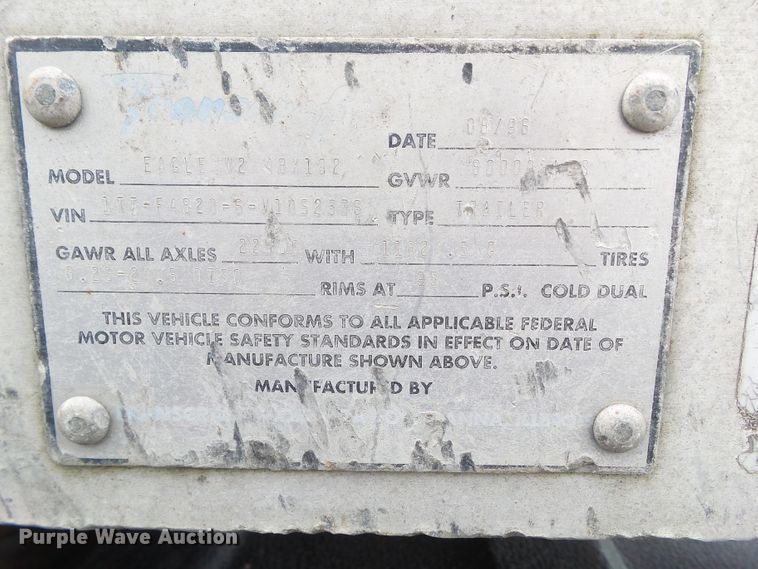 image for item DF0836 1997 Transcraft Eagle W248X102 flatbed trailer