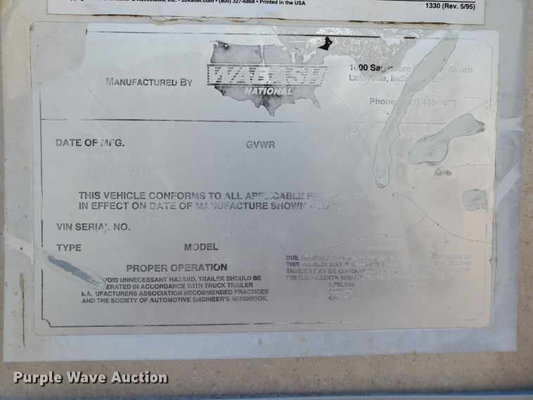 image for item DF8939 1997 Wabash SA-102FF dry van trailer