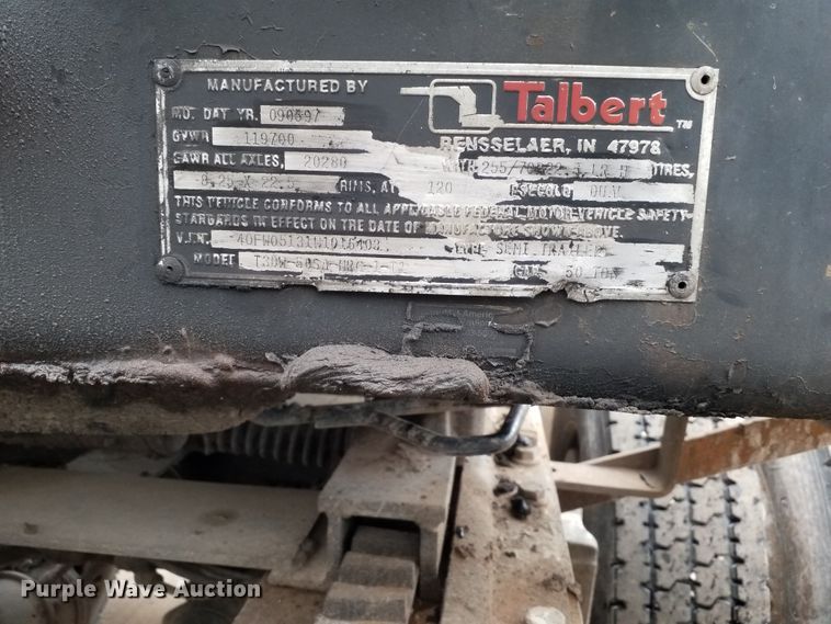 image for item DG5689 1998 Talbert T3DW-50SA-HRG-1-T1 lowboy equipment trailer
