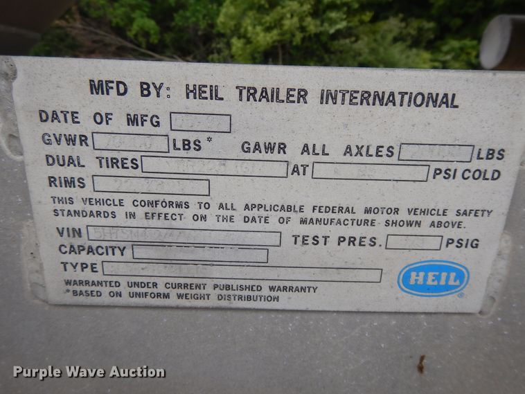 image for item DG7830 1997 Heil pneumatic dry bulk trailer