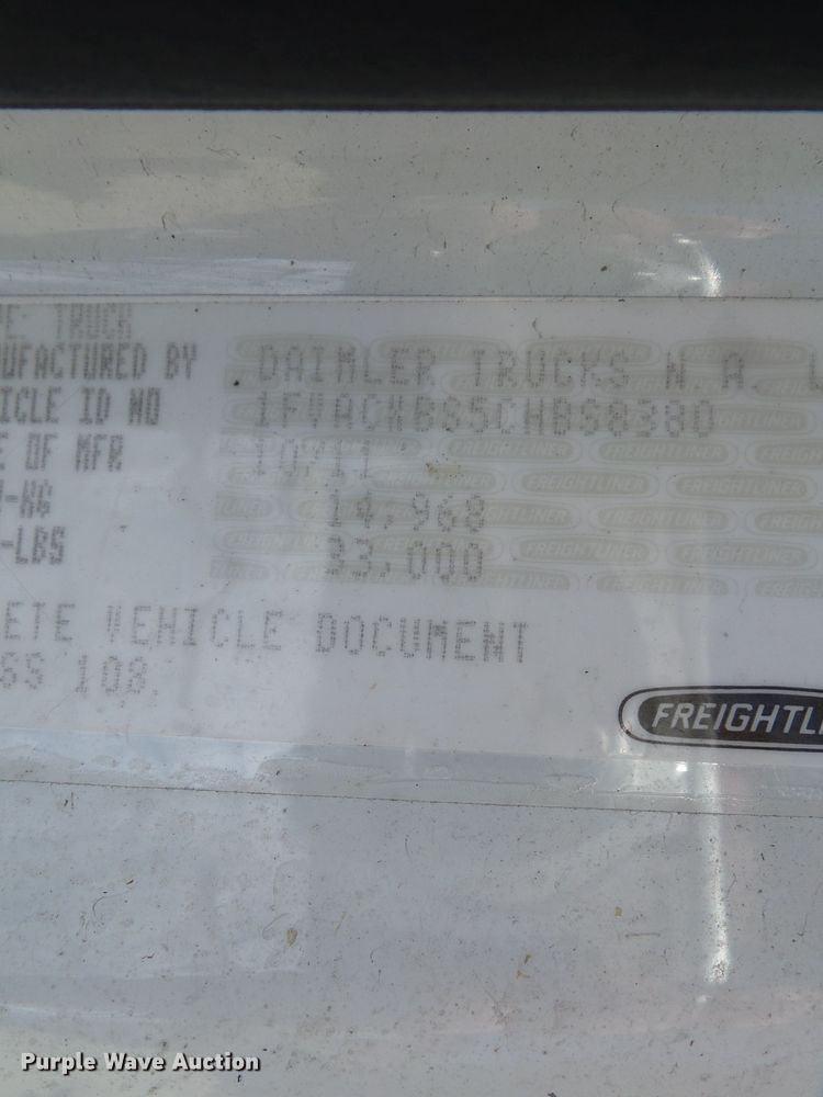 image for item DH3781 2012 Freightliner Business Class M2  semi truck