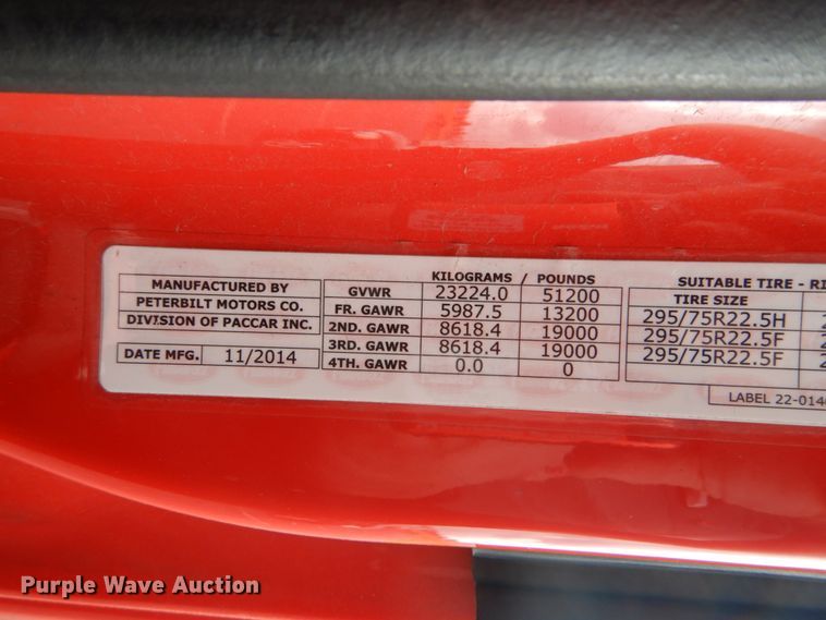 image for item DH5111 2015 Peterbilt 579  semi truck