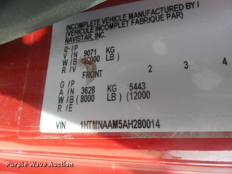 image for item EF9631 2010 International 4300  truck cab and chassis