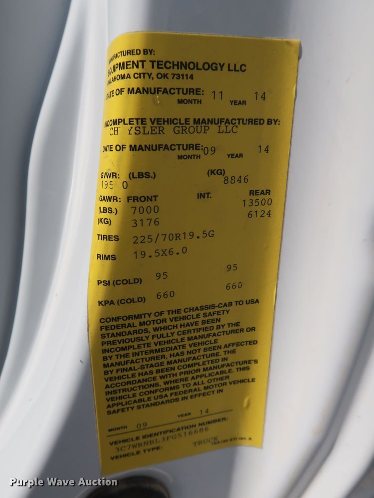 image for item GS9944 2015 Dodge Ram 5500HD  bucket truck