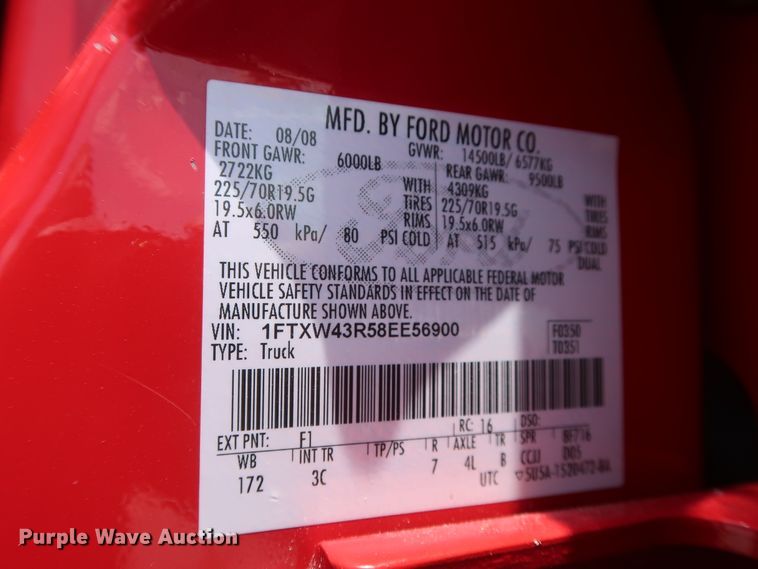 image for item GS9972 2008 Ford F450 Super Duty XL  Crew Cab flatbed truck