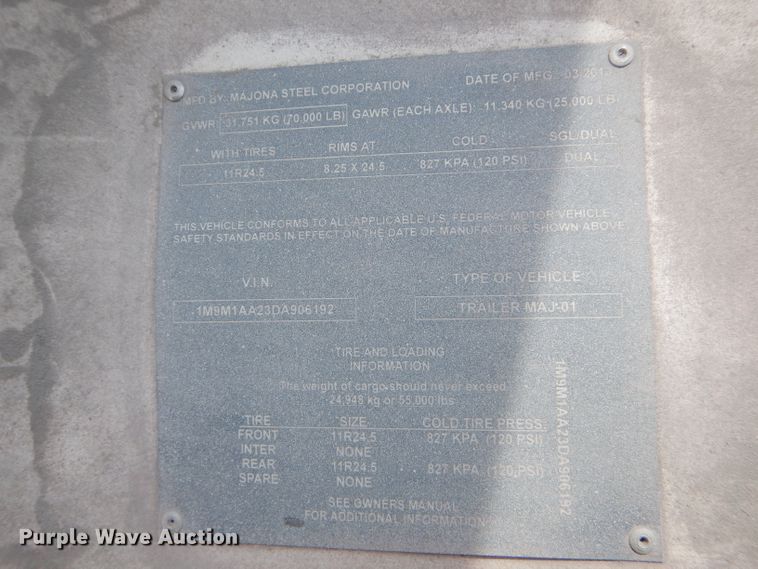 image for item HM9597 2013 Majona Steel vacuum trailer