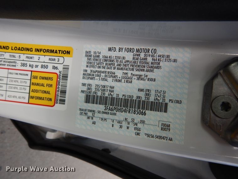 image for item DF4172 2015 Ford Fusion