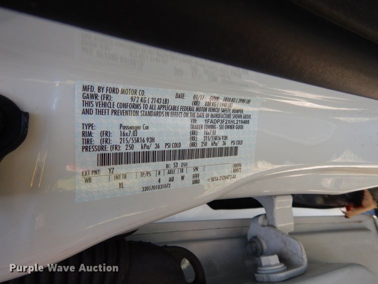 image for item DF4187 2017 Ford Focus SE