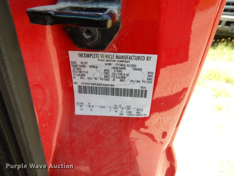 image for item DF4188 2008 Ford F550 Super Duty XL  truck cab and chassis